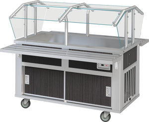 Módulo frío DineXpress refrigerado 6 pozos 91" x 30" x 36" acero inoxidable
