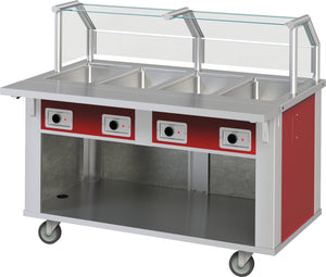 Módulo caliente DineXpress 6 pozos 88" x 28" x 36" acero inoxidable