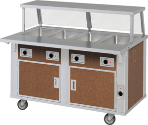 Módulo caliente DineXpress con base caliente 6 pozos 91" x 30" x 36" acero inoxidable