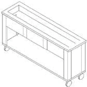 Módulo frío DineXpress slim baño de hielo 2 pozos 50" x 19" x 36" acero inoxidable