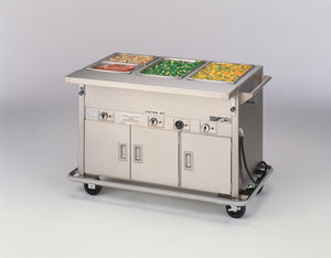 Mesa caliente ServeXpress móvil 3 pozos 50" x 28 1/4" x 34"