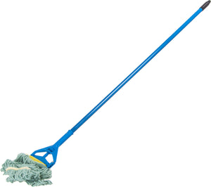 Cabezal de trapeador Flo-Pac pequeño looped-end verde con banda amarilla
