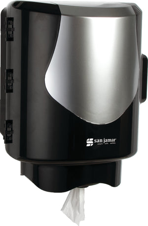 Dispensador Centerpull Summit para toallas de papel negro/acero inoxidable