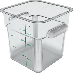 Contenedor cuadrado para alimentos de policarbonato 4 qt transparente