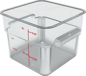 Contenedor cuadrado para alimentos de policarbonato 6 qt transparente