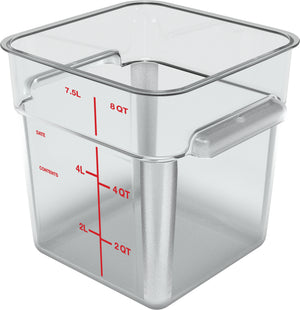 Contenedor cuadrado para alimentos de policarbonato 8 qt transparente