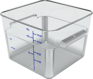 Contenedor cuadrado para alimentos de policarbonato 12 qt transparente