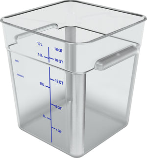Contenedor cuadrado para alimentos de policarbonato 18 qt transparente