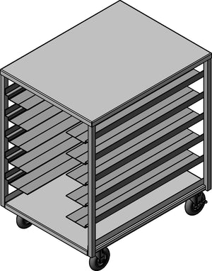 Carro universal de aluminio para 12 charolas