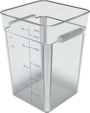 Contenedor cuadrado para alimentos de policarbonato 22 qt transparente