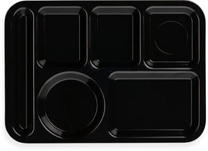 Charola ABS izquierda de 6 compartimentos 10" x 14" negra