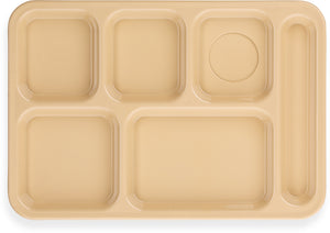 Charola ABS derecha de 6 compartimentos 10" x 14" tan