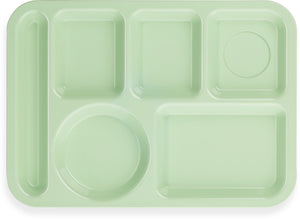 Charola ABS izquierda de 6 compartimentos 10" x 14" verde