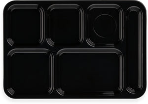 Charola ABS derecha de 6 compartimentos 10" x 14" negra