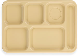 Charola de polipropileno derecha de 6 compartimentos 10" x 14" tan