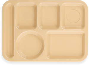 Charola ABS izquierda de 6 compartimentos 10" x 14" tan