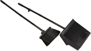 Set Duo-Pan de Recogedor Vertical y Escoba 36" Negro