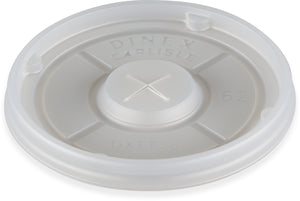 Tapa translúcida Dinex para vaso con ranura para popote caja con 1000