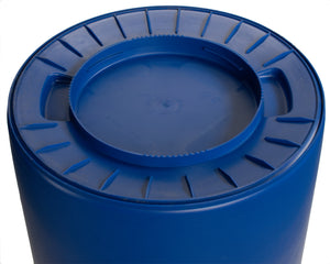 Bote de basura redondo Bronco de plástico 32 galones azul