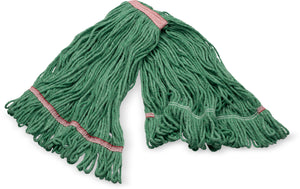 Cabezal de trapeador antimicrobiano grande looped-end verde con banda roja