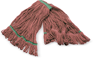 Cabezal de trapeador antimicrobiano mediano looped-end rojo con banda verde