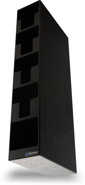Torre para Tapas y Popotes 5 Ranuras Negra
