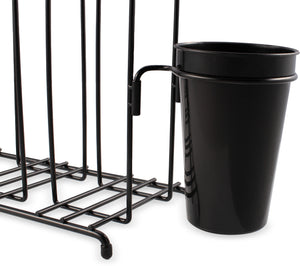 Organizador Wire Form para Vasos Tapas y Popotes 5 Compartimentos Negro
