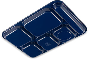 Charola de melamina derecha de 6 compartimentos 14.5" x 10" azul oscuro