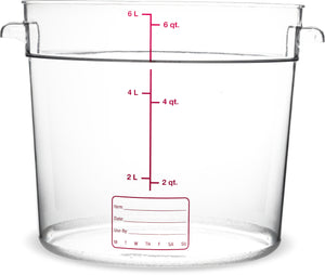 Contenedor redondo StorPlus de policarbonato 6 qt transparente