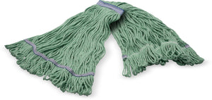 Cabezal de trapeador grande looped-end verde con banda roja 4 capas