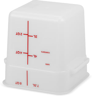 Contenedor cuadrado para alimentos de polietileno 8 qt blanco