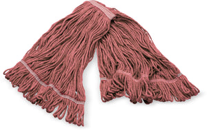 Cabezal de trapeador antimicrobiano grande looped-end rojo con banda roja