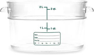 Contenedor redondo StorPlus de policarbonato 2 qt transparente