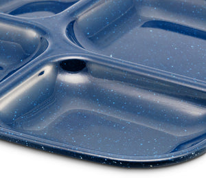 Charola de melamina derecha de 4 compartimentos 10" x 9.75" azul oscuro