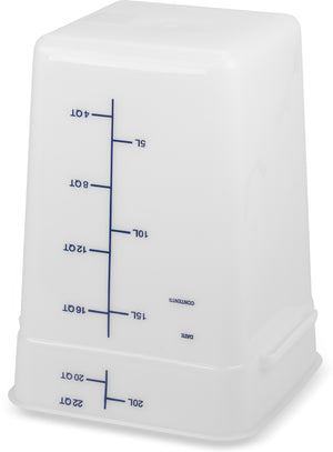 Contenedor cuadrado para alimentos de polietileno 22 qt blanco