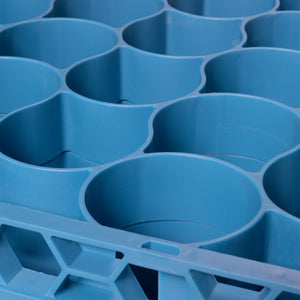 Rack OptiClean NeWave para vasos con 20 compartimentos y 2 extensiones integradas azul Carlisle