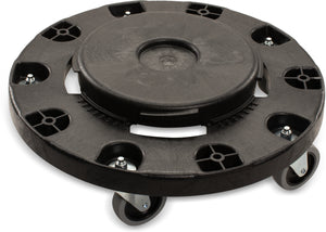 Base rodante Bronco para bote redondo 20, 32, 44 y 55 galones con ruedas reemplazables negra