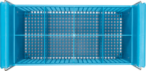 Canastilla Perma-Sil para cubiertos con 8 compartimentos y asas 17" x 7.75" x 6.9" azul Carlisle