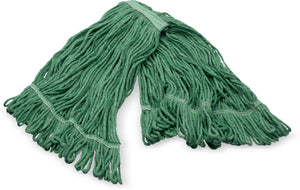 Cabezal de trapeador antimicrobiano mediano looped-end verde con banda verde