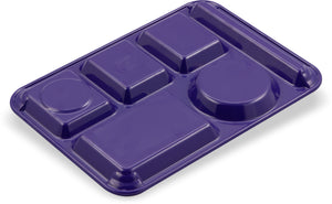 Charola de melamina izquierda pesada de 6 compartimentos 10" x 14" morada