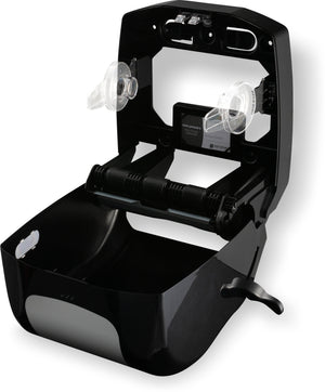Dispensador Summit con palanca para toalla en rollo negro/acero inoxidable