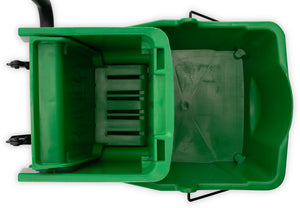 Cubeta comercial para trapeador con exprimidor lateral 26 qt verde