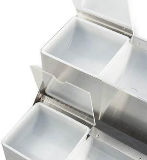 Centro Refrigerable para Condimentos con Tapa Ranurada 6 qt Acero Inoxidable