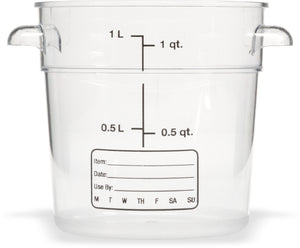 Contenedor redondo StorPlus de policarbonato 1 qt transparente