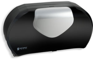 Dispensador Summit Twin para papel higiénico jumbo doble 9" negro/acero inoxidable"