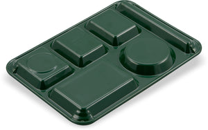 Charola de melamina izquierda pesada de 6 compartimentos 10" x 14" verde bosque