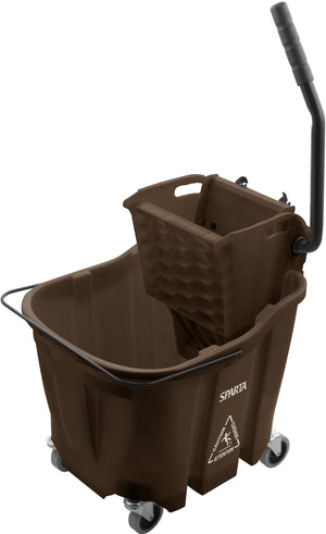 Cubeta OmniFit 35 qt para trapeador con exprimidor lateral café