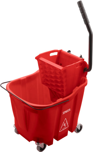 Cubeta OmniFit 35 qt para trapeador con exprimidor lateral roja