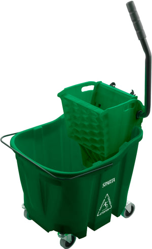 Cubeta OmniFit 35 qt para trapeador con exprimidor lateral verde