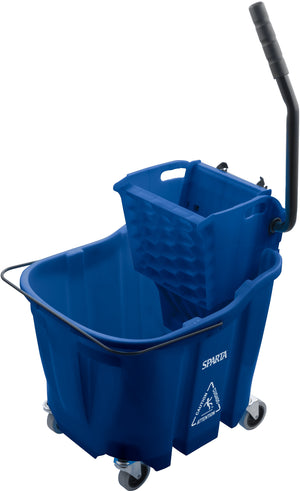 Cubeta OmniFit 35 qt para trapeador con exprimidor lateral azul